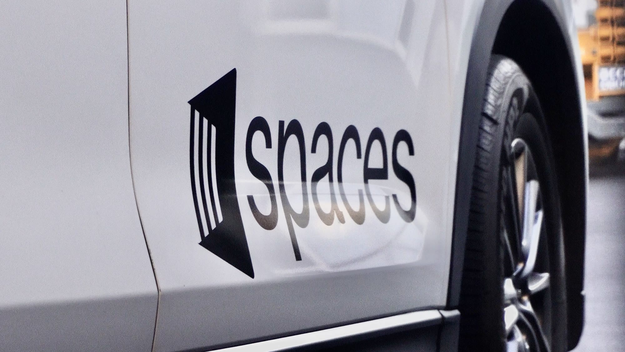Spaces-branded vehicle ready to support furniture delivery and setup across Auckland